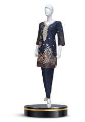 2 PIECE COTTON KURTI IN BLUE COLOR