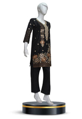 2 PIECE COTTON KURTI IN BLACK COLOR