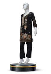 2 PIECE COTTON KURTI IN BLACK COLOR