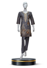 2 PIECE COTTON KURTI IN GREY COLOR