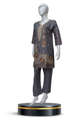 2 PIECE COTTON KURTI IN GREY COLOR