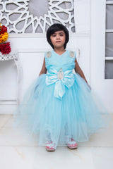 FANCY FROCK IN SKY BLUE COLOR MADE WITH IMPORTED NET FABRIC