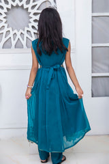 EMBROIDERED FANCY FROCK IN REGAL BLUE COLOR MADE WITH IMPORTED CHIFFON FABRIC