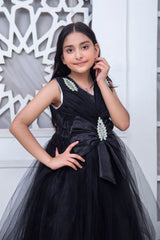 FANCY FROCK IN BLACK COLOR MADE WITH IMPORTED NET FABRIC