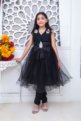 FANCY FROCK IN BLACK COLOR MADE WITH IMPORTED NET FABRIC