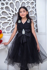 FANCY FROCK IN BLACK COLOR MADE WITH IMPORTED NET FABRIC