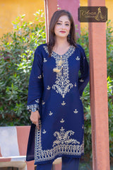 2 PIECE LAWN KURTI IN BLUE COLOR