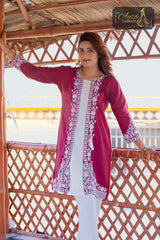 2 PIECE DESIGNER COTTON KURTI IN PINK COLOR