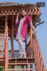 2 PIECE DESIGNER COTTON KURTI IN PINK COLOR