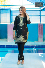 2 PIECE LAWN KURTI IN BLACK COLOR