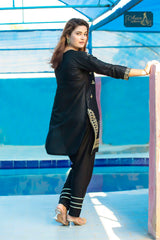 2 PIECE LAWN KURTI IN BLACK COLOR