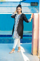 2 PIECE DESIGNER COTTON KURTI IN BLACK COLOR