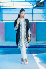 2 PIECE DESIGNER COTTON KURTI IN BLACK COLOR