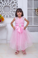 FANCY FROCK IN PINK COLOR MADE WITH IMPORTED NET FABRIC