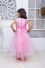 FANCY FROCK IN PINK COLOR MADE WITH IMPORTED NET FABRIC