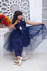 FANCY FROCK IN NAVY BLUE COLOR MADE WITH IMPORTED NET FABRIC