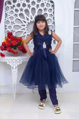 FANCY FROCK IN NAVY BLUE COLOR MADE WITH IMPORTED NET FABRIC