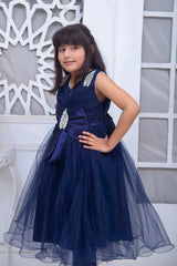 FANCY FROCK IN NAVY BLUE COLOR MADE WITH IMPORTED NET FABRIC