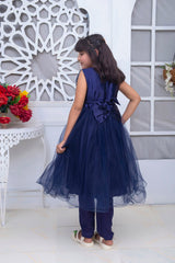 FANCY FROCK IN NAVY BLUE COLOR MADE WITH IMPORTED NET FABRIC