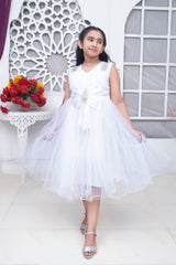 FANCY FROCK IN WHITE COLOR MADE WITH IMPORTED NET FABRIC