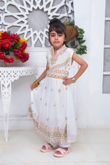 EMBROIDERED FANCY FROCK IN WHITE COLOR MADE WITH IMPORTED CHIFFON FABRIC