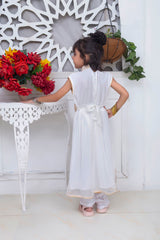 EMBROIDERED FANCY FROCK IN WHITE COLOR MADE WITH IMPORTED CHIFFON FABRIC