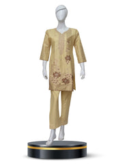 2 PIECE COTTON KURTI IN CREAM COLOR