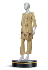 2 PIECE COTTON KURTI IN CREAM COLOR