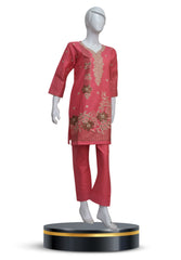 2 PIECE COTTON KURTI IN PINK COLOR