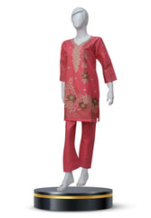 2 PIECE COTTON KURTI IN PINK COLOR